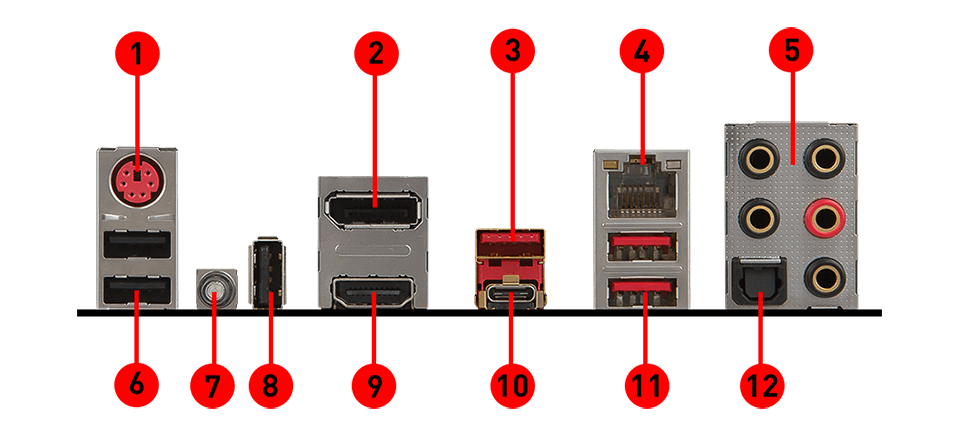 Z270 GAMING M5 back IO