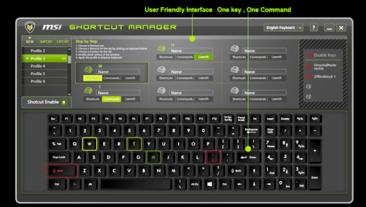 msi shortcut keys