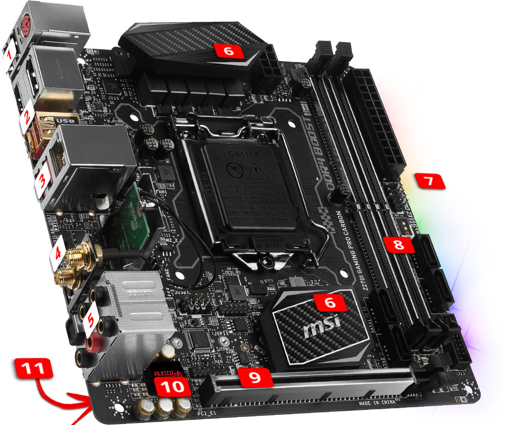 MSI Z270I GAMING PRO CARBON AC