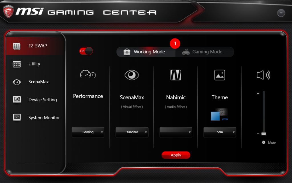 Обновить msi. Панель управления MSI. MSI приложение. Утилита звука MSI. MSI Gaming Center.