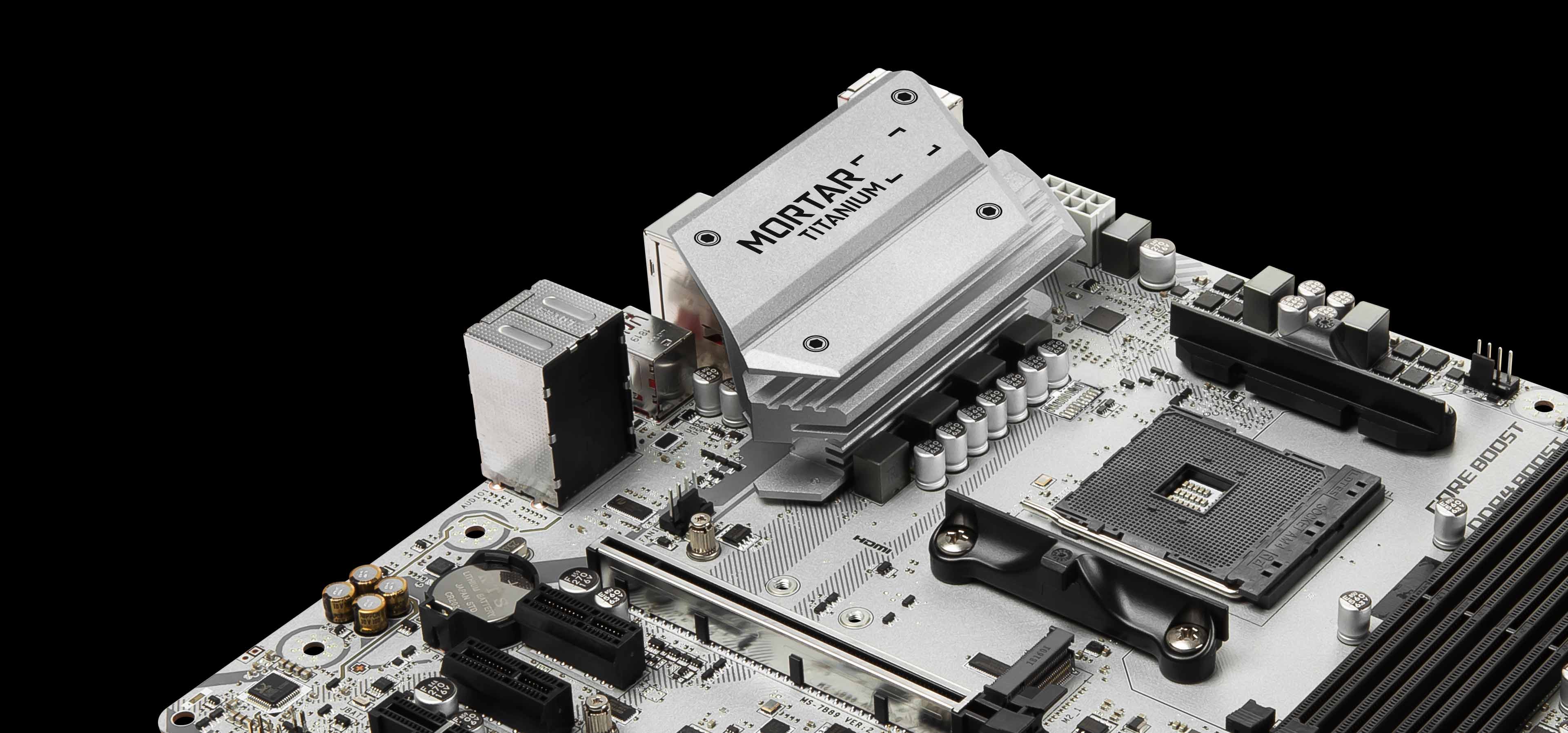 amd b450 主板 b450m mortar titanium