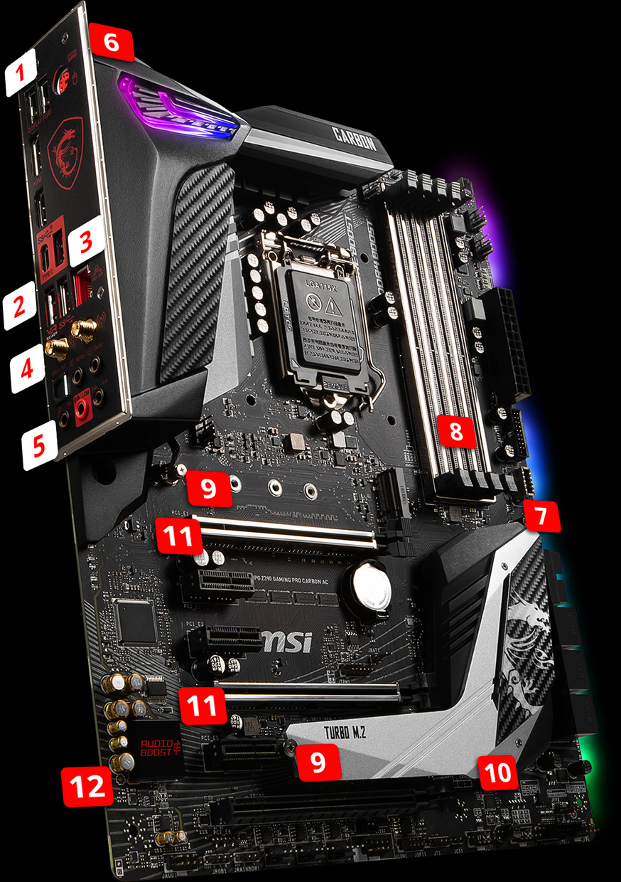 MPG Z390 GAMING PRO CARBON AC | Motherboard - The world leader in