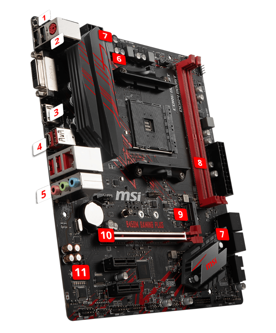 MSI B450m GAMING PLUS overview