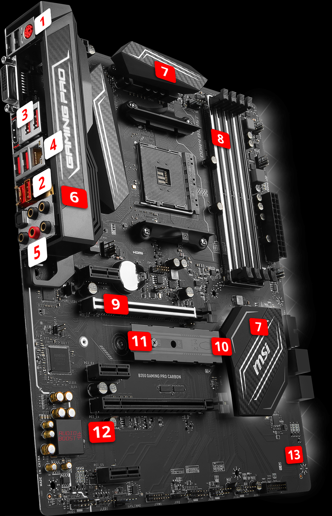 B350 Gaming Pro Carbon Motherboard The World Leader In Motherboard Design Msi Global