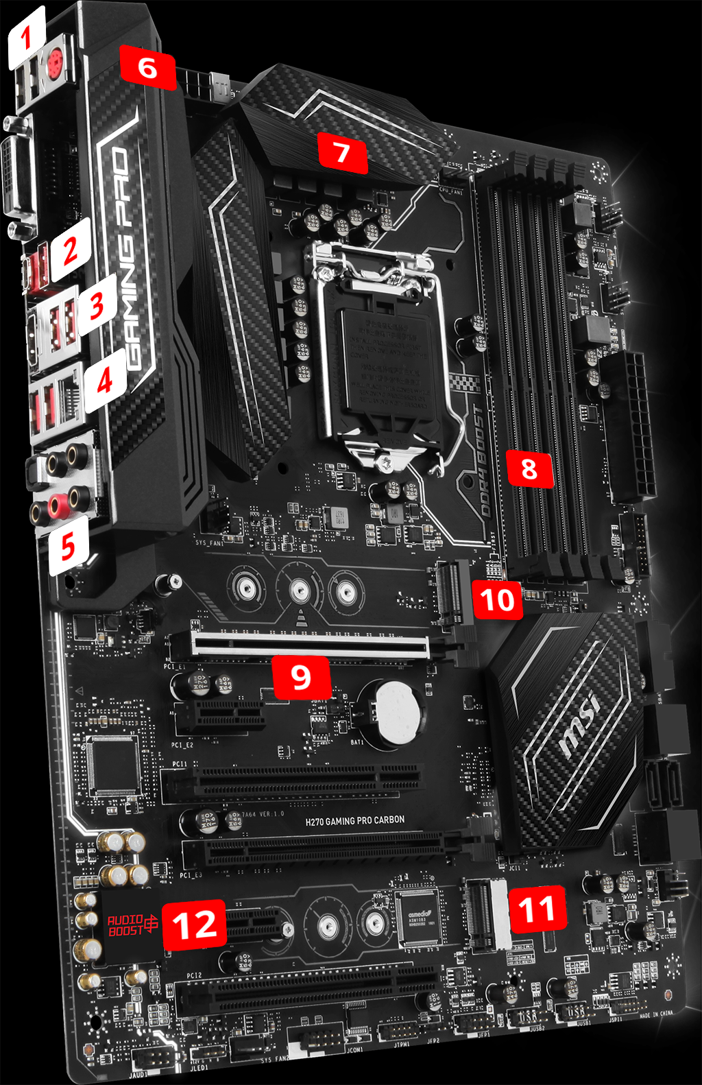 MSI H270 Gaming Pro Carbon Motherboard | Techbuy Australia