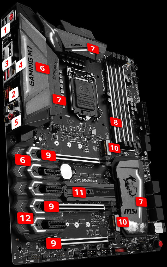 Msi gaming m7. Материнская плата гейминг z 270. MSI Gaming m7 z270 комплект. Материнская плата MSI z270 питание. Материнская плата MSI z270-a Pro.