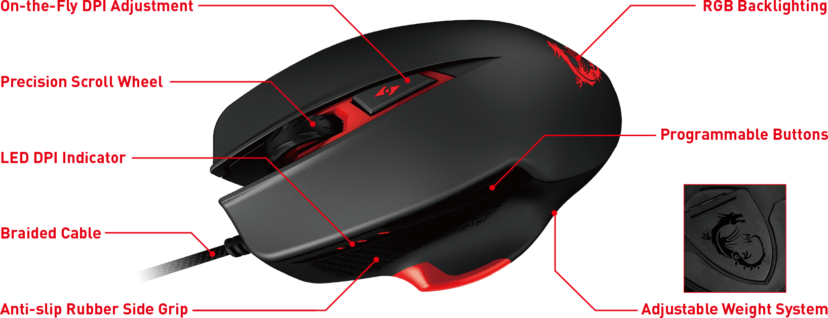 turn off lights in msi interceptor ds b1 gaming mouse