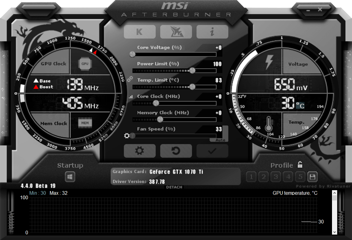 msi afterburner gtx 1060 settings