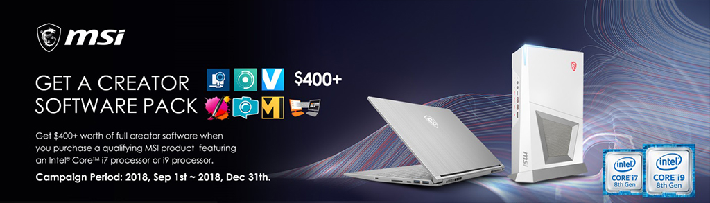 Get Creative With Creator Software Pack Over Usd 400 Worth Of Popular Software With Msi Selected Model Msi Global