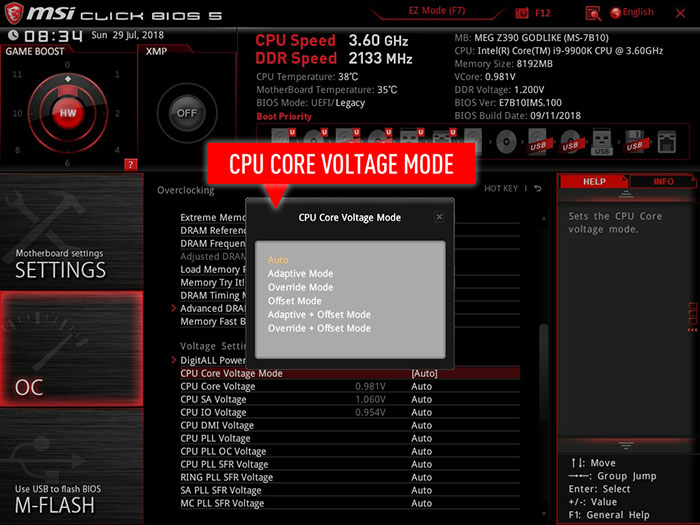 How can you overclock your Intel 9th Gen CPU up to 5GHz with MSI