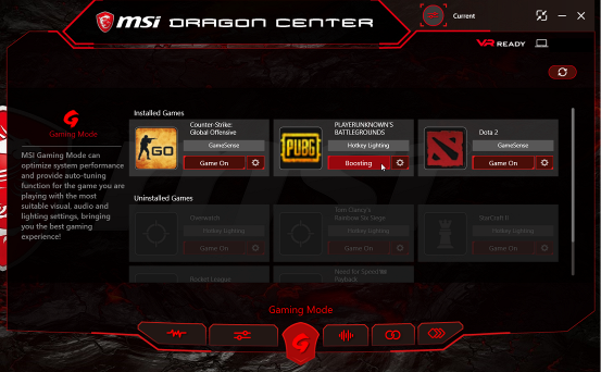 msi dragon center best settings for gaming