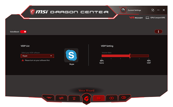 msi dragon gameing center