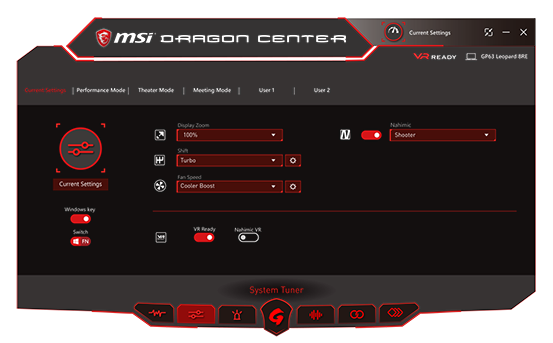 msi gs65 dragon center