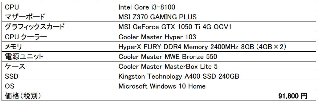 MSI Z370 GAMING PLUS･Intel Core i3-8100