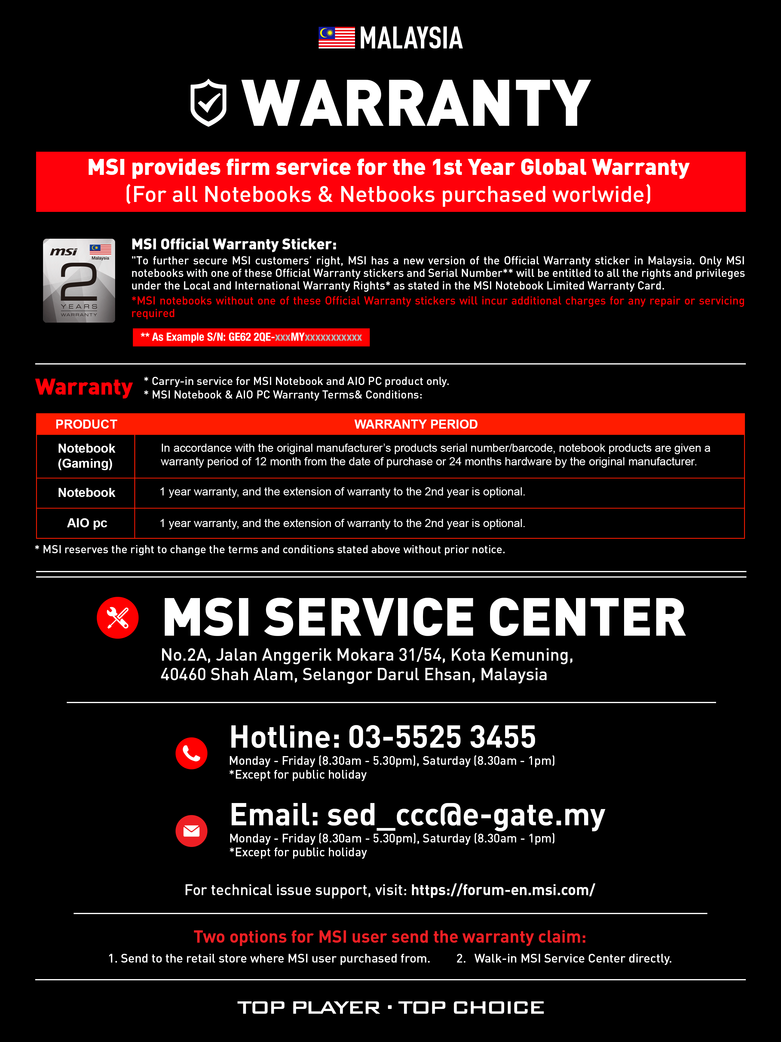 Malaysia Notebook Service Center  MSI Malaysia