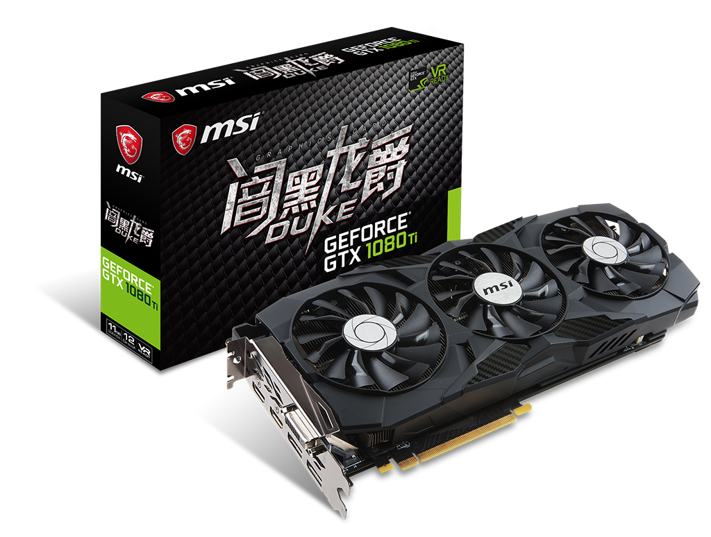 Specification GeForce GTX 1080 Ti 11G DUKE 闇黑龙爵| 微星科技