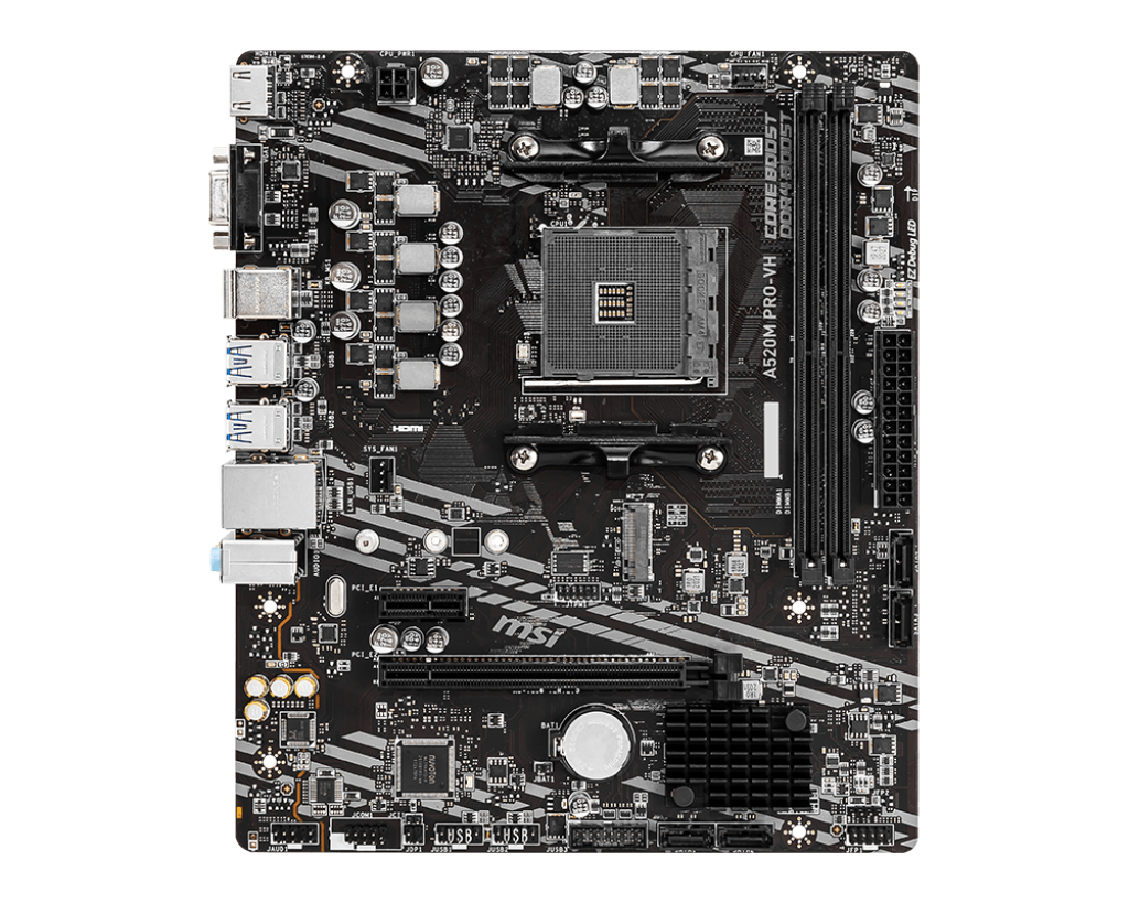 MSI A520M PRO-VH AMD AM4 DDR4 USB 3.2 Gen 1 HDMI mATX Motherboard