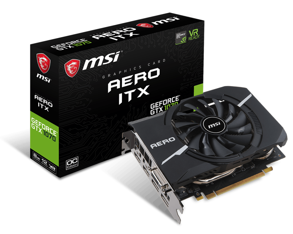 動作品」GEFORCE GTX 1070 AERO ITX 8G OC-