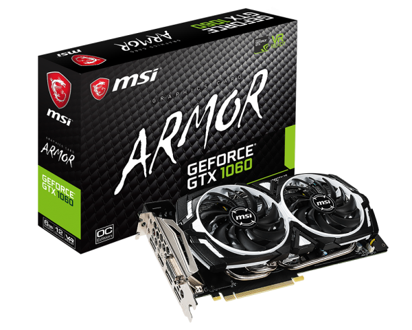 lejer Reklame Flagermus Overview GeForce GTX 1060 ARMOR 6GD5X OC | MSI Global - The Leading Brand  in High-end Gaming & Professional Creation