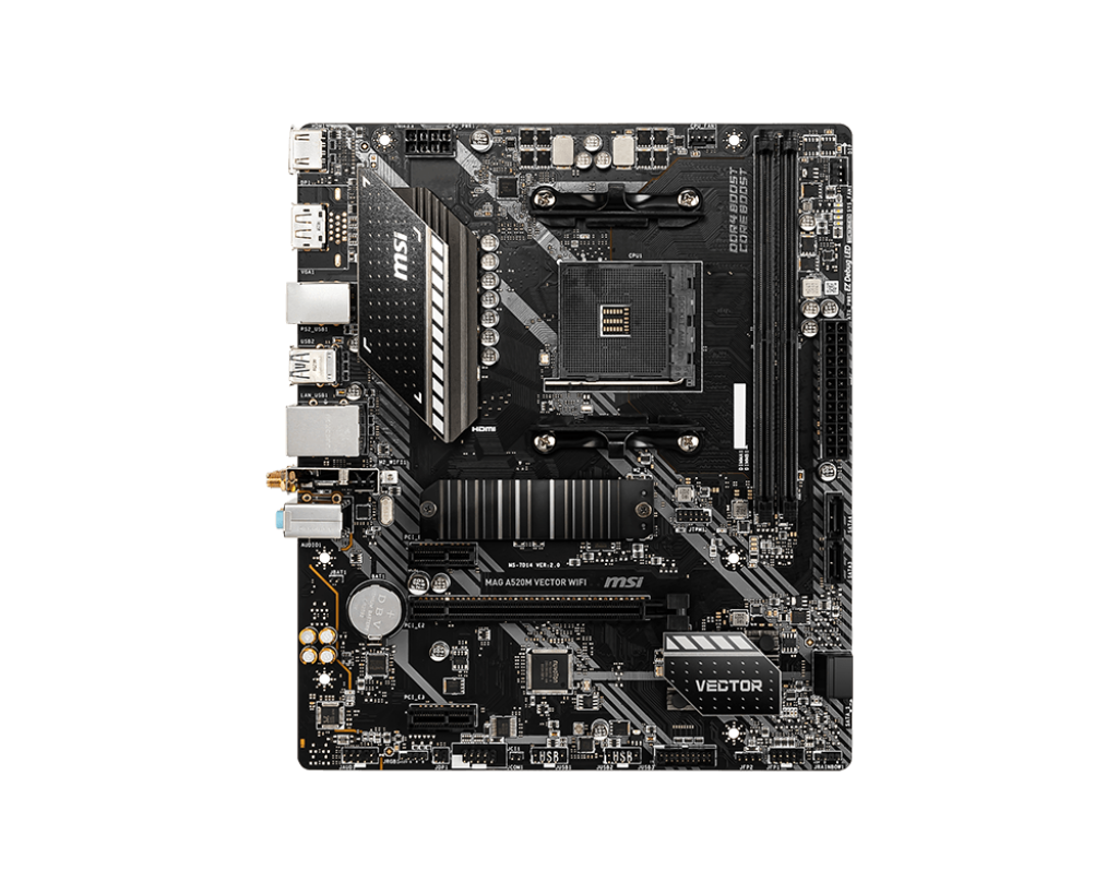 MSI A520M PRO Motherboard (AMD Ryzen 3000 3rd Gen AM4, DDR4, M.2, USB 3.2  Gen 1, DP/HDMI, Micro ATX)