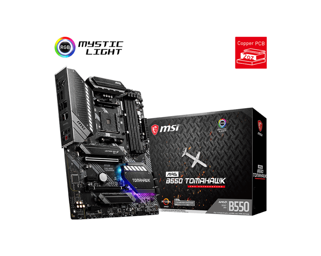 MSI MAG Motherboard AMD B550 ATX 2 3.2 CF AM4 DDR4 USB TOMAHAWK HDMI Gaming Gen M.2