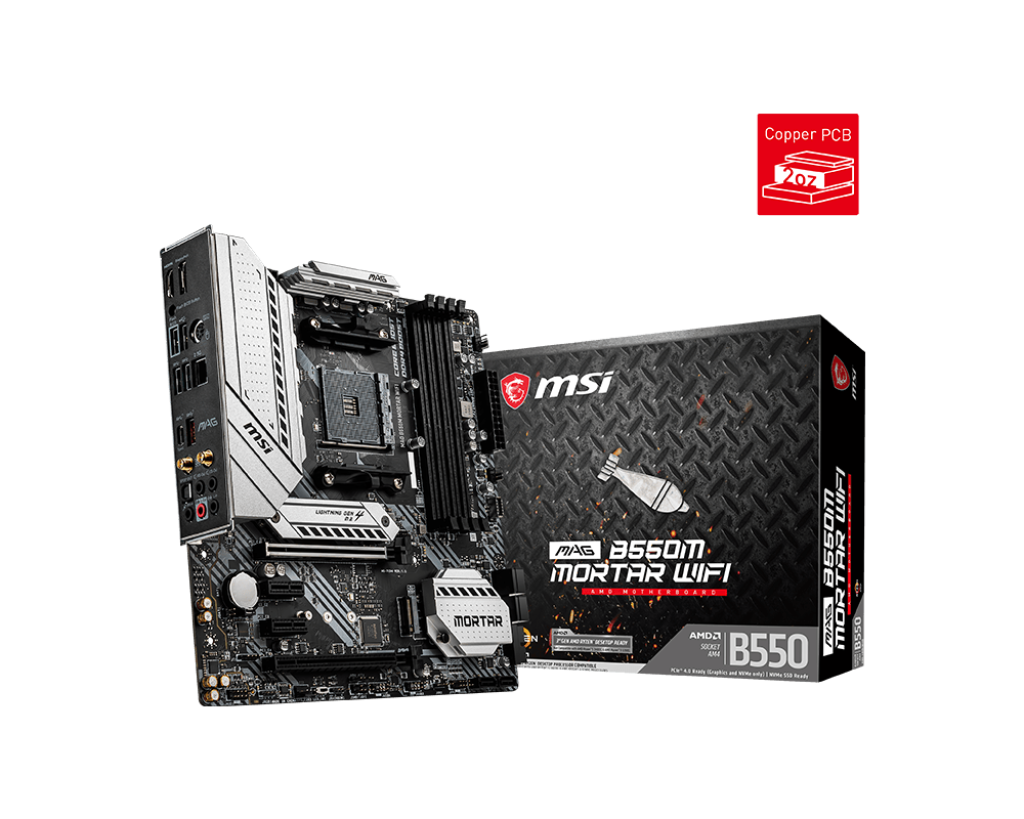 MSI MAG B550M MORTAR WIFI AMD AM4 DDR4 CF Lightning Gen 4 M.2 USB 