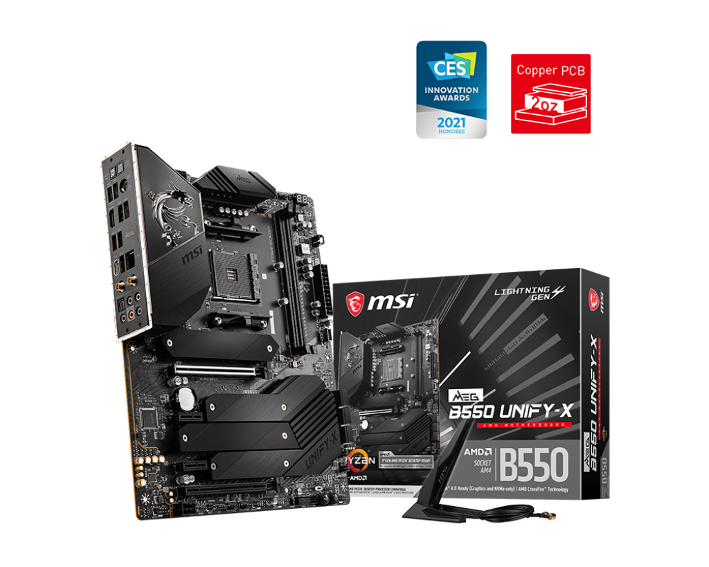 MSI MPG B550 UNIFY-X AMD AM4 DDR4 CF M.2 USB 3.2 Gen 2 Wi-Fi 6 