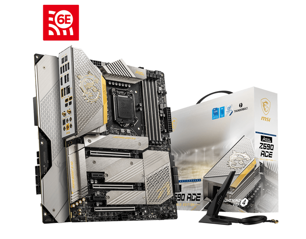 MSI MEG Z590 ACE GOLD EDITION Gaming Motherboard ATX - Supports 