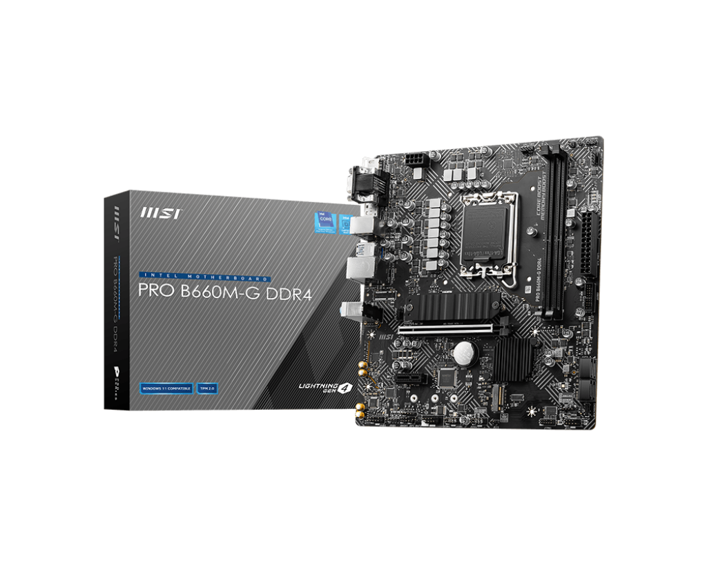 PRO B660M-G DDR4 Motherboard M-ATX - Intel 12th Gen Processors