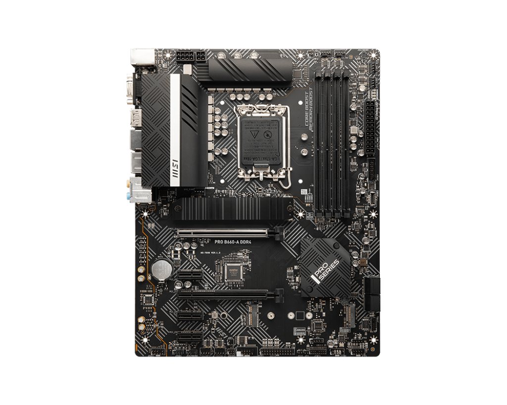 MSI PRO B660-A DDR4 Motherboard, ATX - Intel 12th Gen Processors