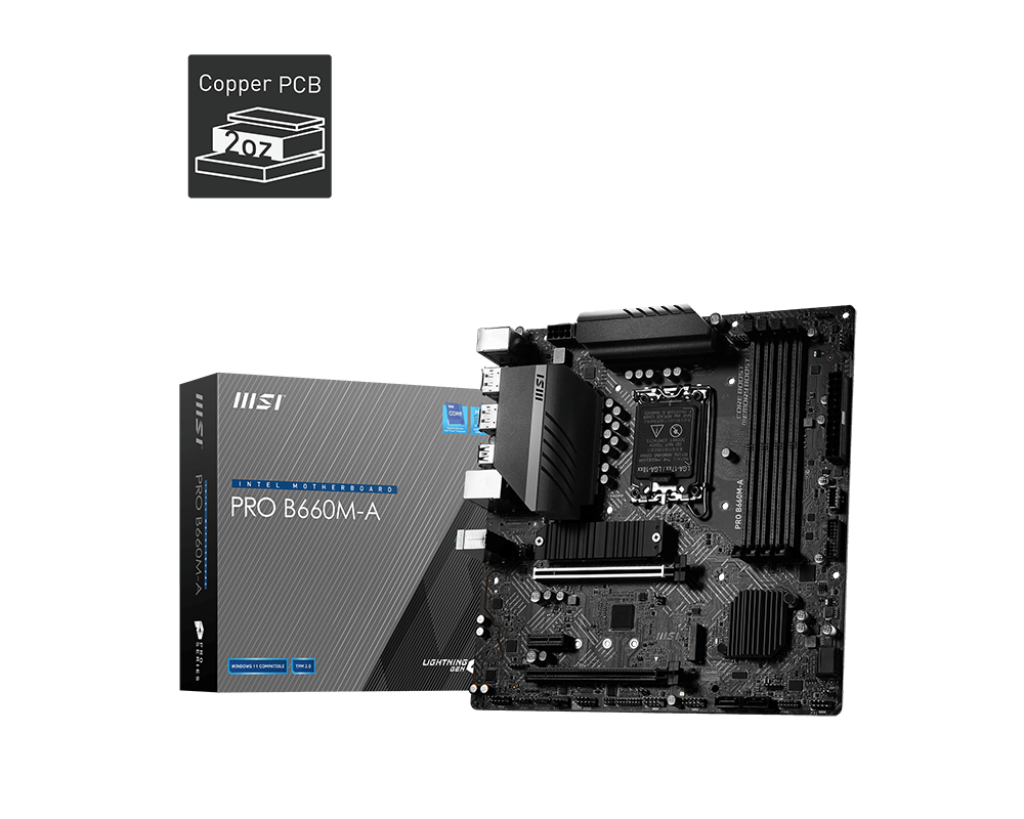 PRO B660M-A Motherboard M-ATX - Intel 12th Gen Processors