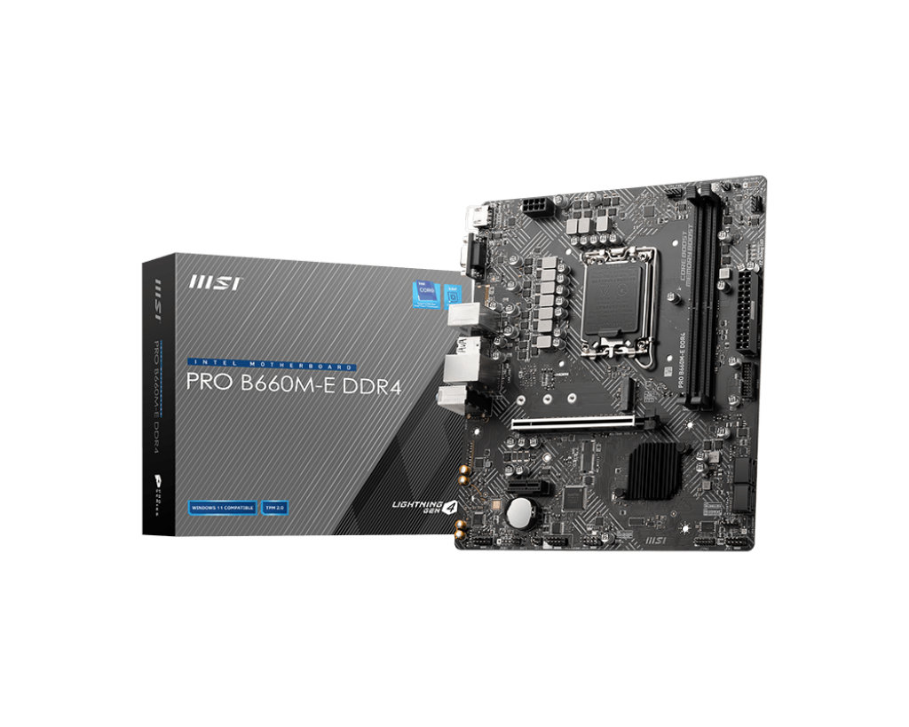 PRO B660M-E DDR4 Motherboard M-ATX - Intel 12th Gen Processors