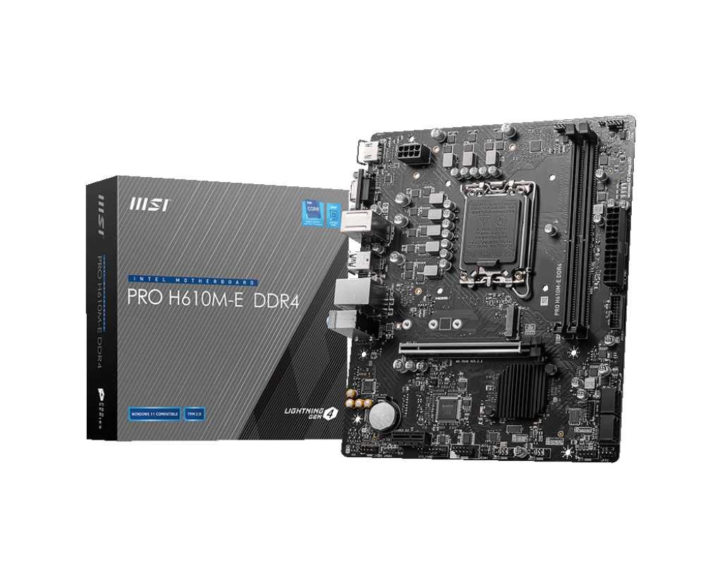 PRO H610M-E DDR4 Motherboard M-ATX - Intel 12th Gen Processors