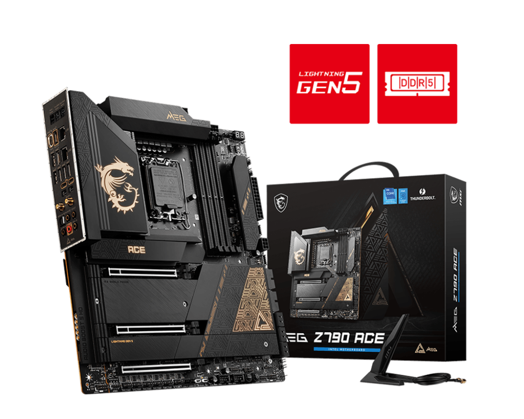 MSI MEG Z790 ACE E ATX Intel 13th 12th Gen 24 1 2 Phases DDR5 