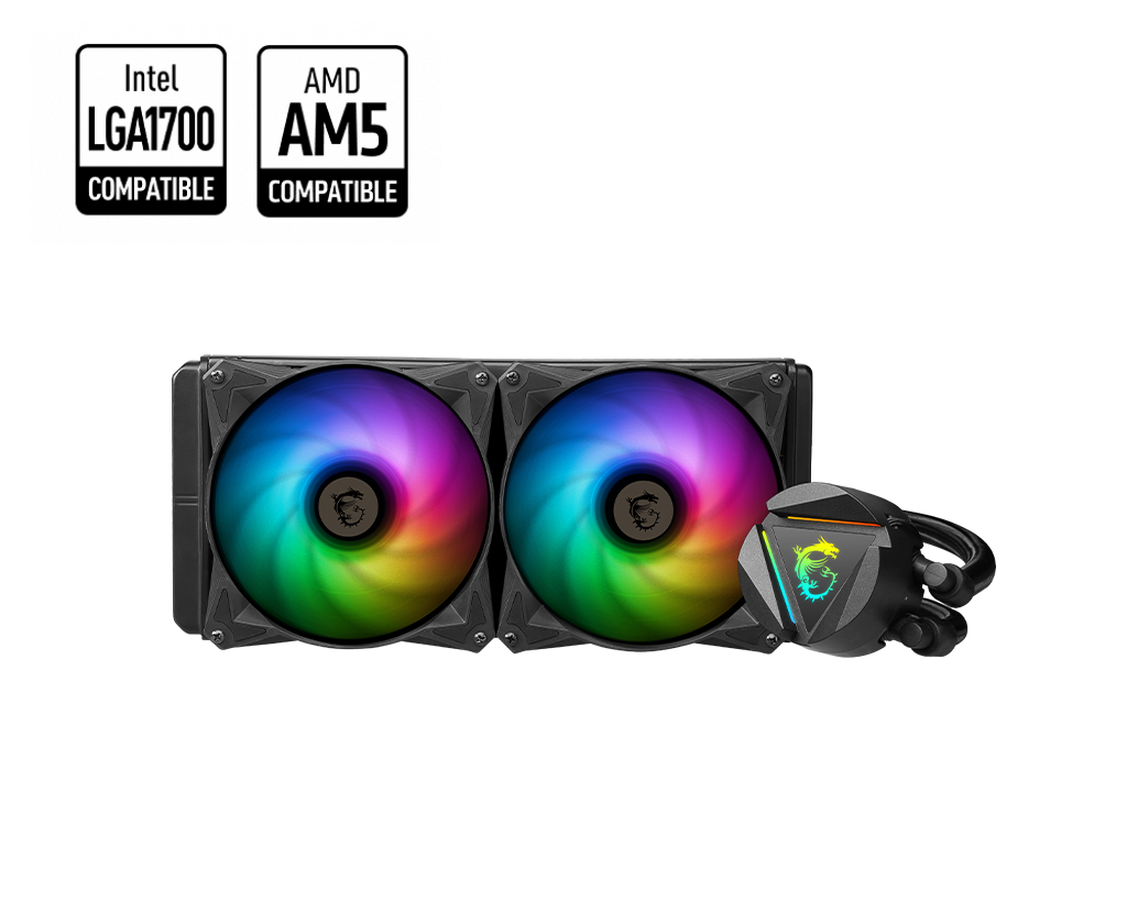 MSI MAG CORELIQUID 280R RGB Watercooling 280mm Ventilateur 2x