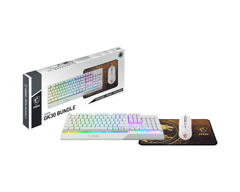 MSI VIGOR GK30 WHITE BUNDLE - НАЧНИ СВОЮ ИГРУ | ПЕРИФЕРИЙНЫЕ УСТРОЙСТВА MSI