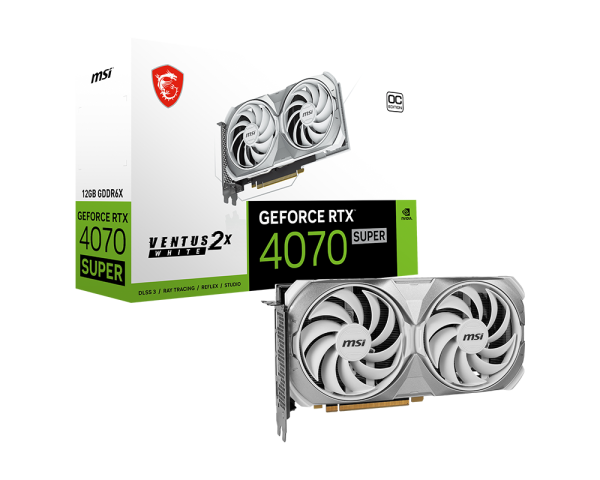 TARJETA DE VIDEO MSI RTX 4070 SUPER 12G VENTUS 2X WHITE OC 12GB GDDR6X 2505 MHZ 1HDMI 3DP - Msi