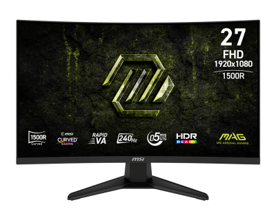 MSI ゲーミングモニター 165Hz 1500R MSI、湾曲率1500Rの27型WQHDゲーミングモニター「MAG 27CQ6PF