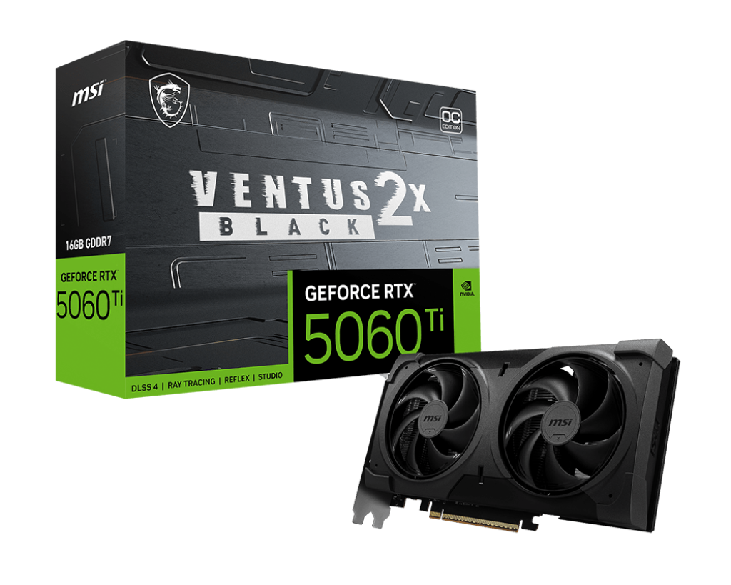 MSI GeForce RTX™ 5060 Ti 16G VENTUS 2X OC BLACK PLUS