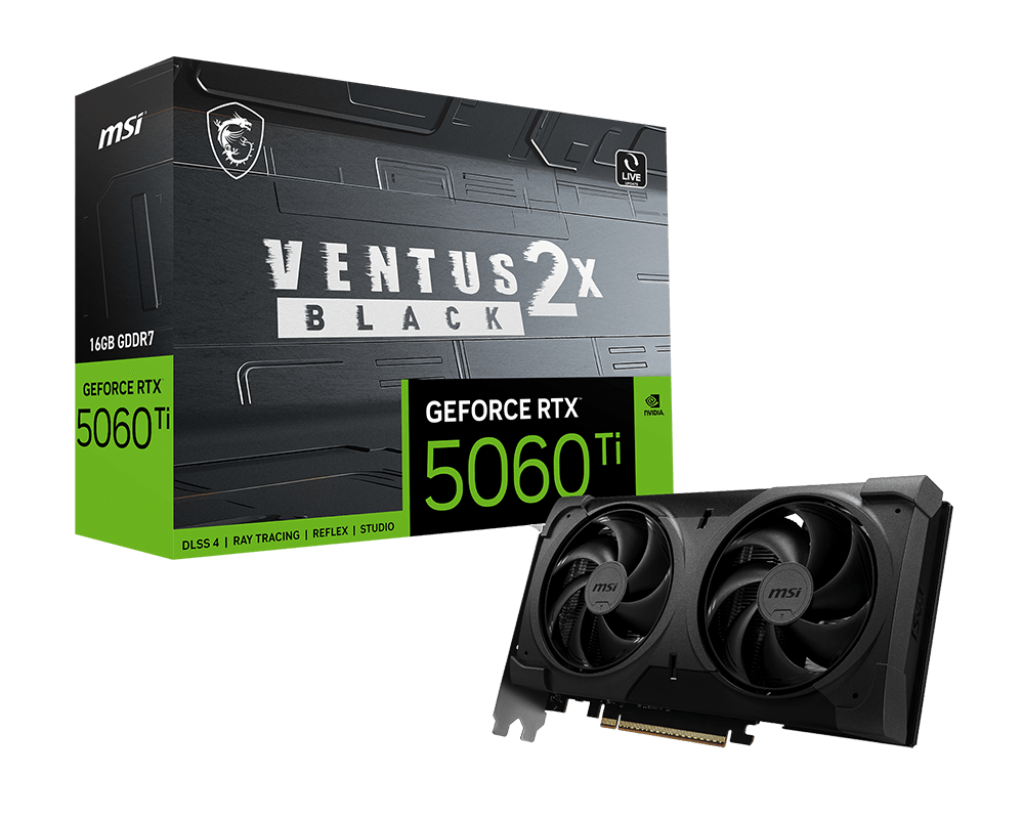 MSI GeForce RTX™ 5060 Ti 16G VENTUS 2X BLACK PLUS