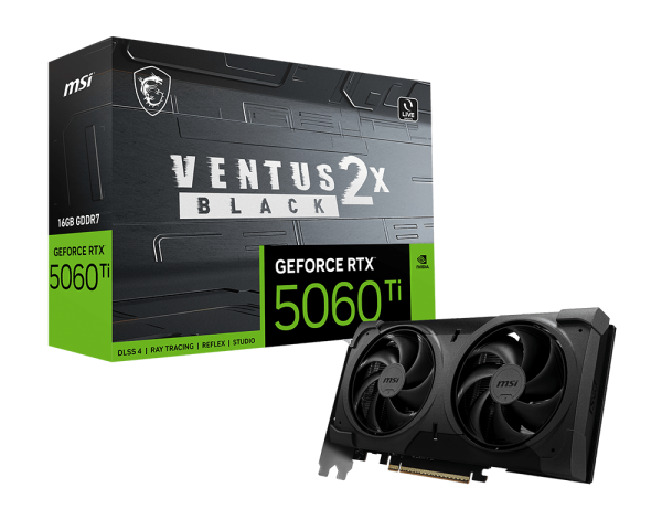 MSI GeForce RTX™ 5060 Ti 16G VENTUS 2X BLACK PLUS