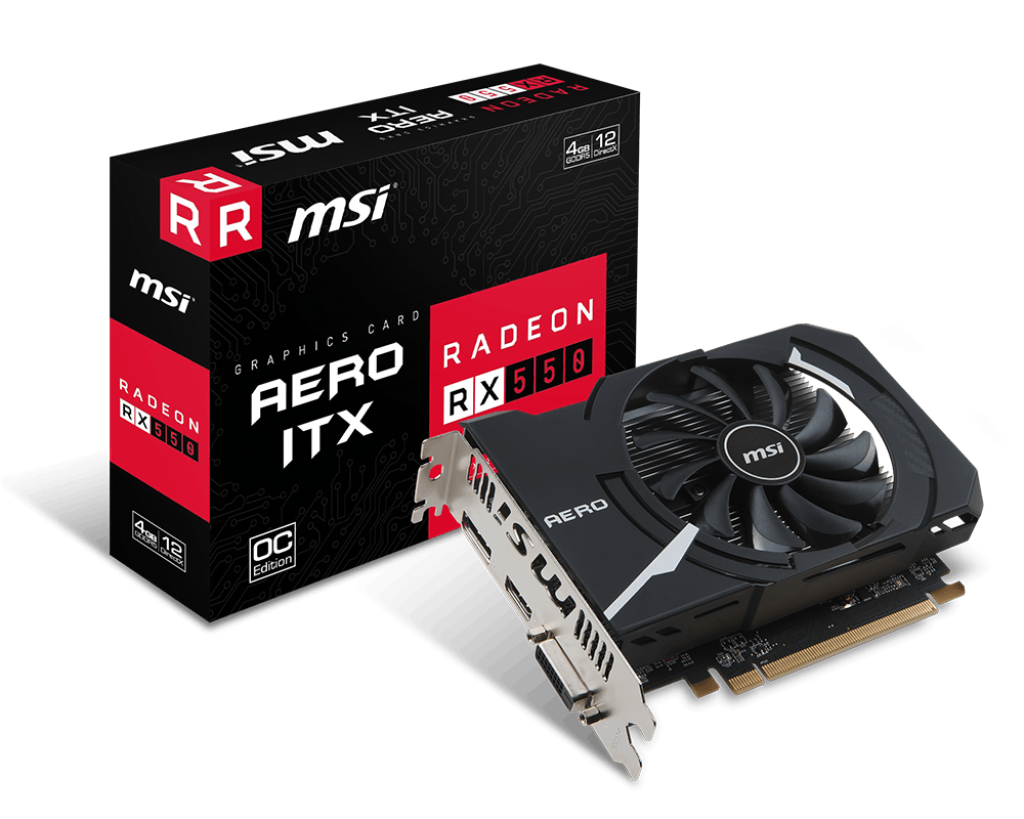 MSI Radeon RX550 AERO ITX 4GB OC GPU AMD