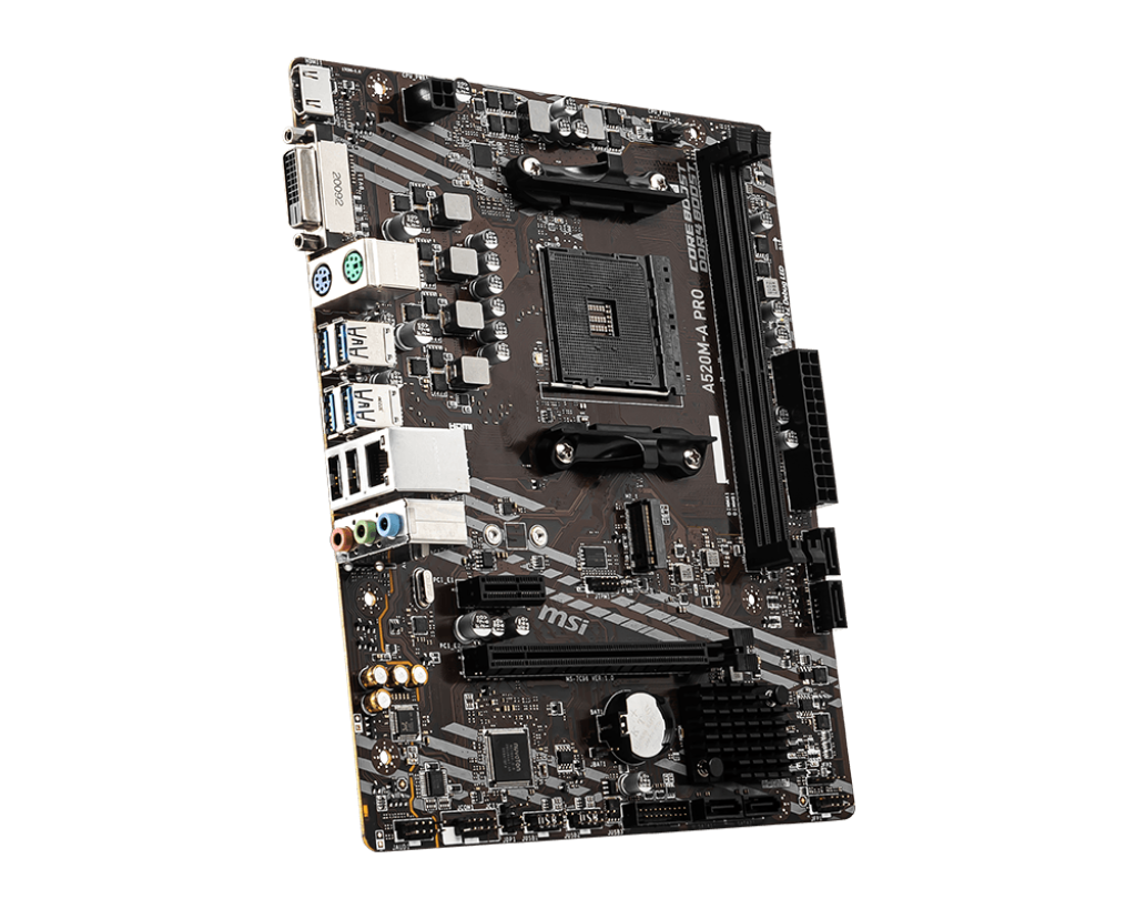 MSI A520M-A PRO Motherboard (AMD Ryzen 3000 3rd Gen AM4, DDR4, M.2 