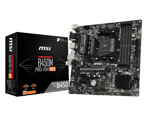 MSI B450M PRO-VDH MAX RYZEN AM4 MOTHERBOARD