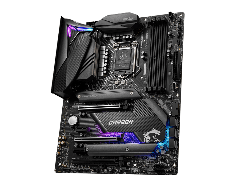 Msi Mpg Z490 Gaming Carbon Wifi Atx Gaming Motherboard 10th Gen Intel Core Lga 10 Socket Ddr4 Sli Cf Dual M 2 Slots Usb 3 2 Gen 2 Wi Fi 6 Dp Hdmi Mystic Light