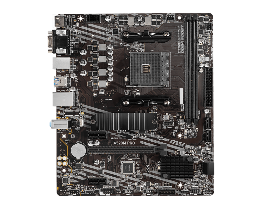 MSI A520M PRO Motherboard (AMD Ryzen 3000 3rd Gen AM4, DDR4, M.2