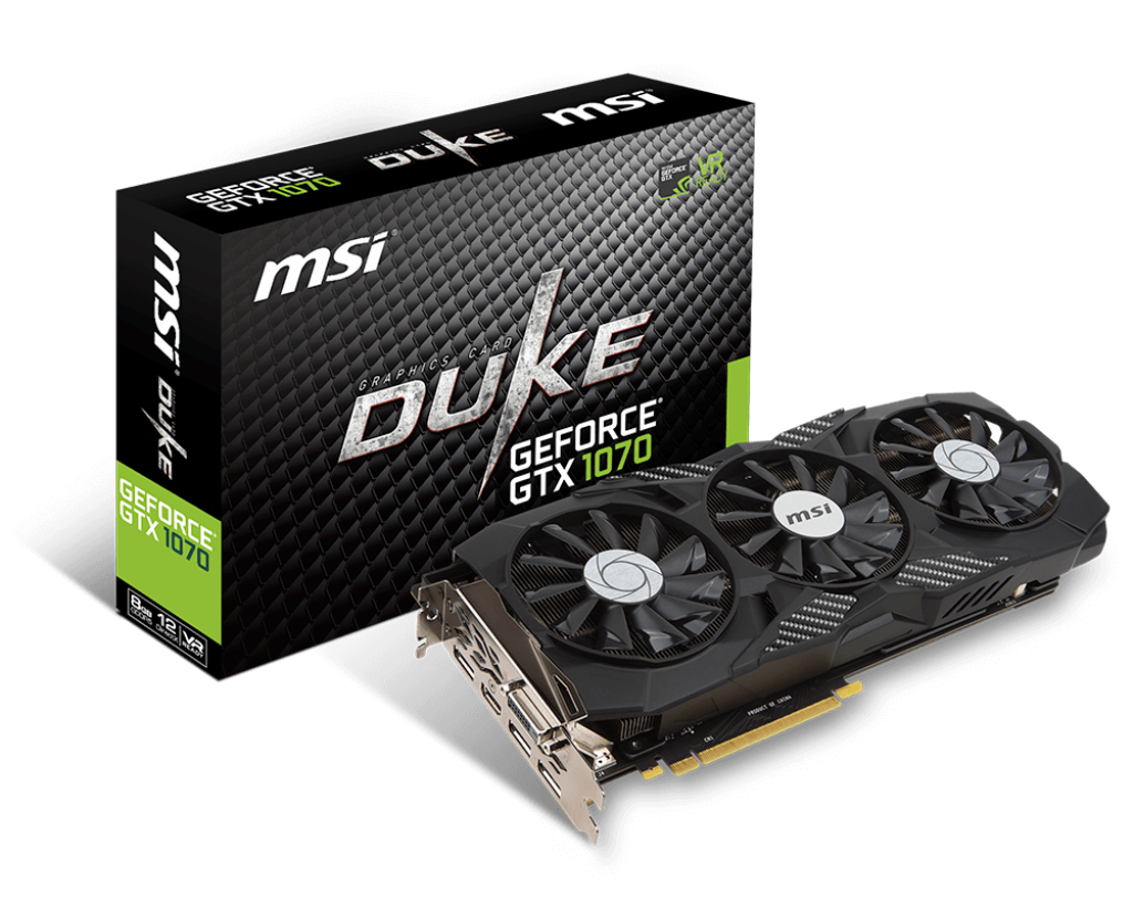 Specification GeForce GTX 1070 8G DUKE OC | 微星科技- 高階電競及