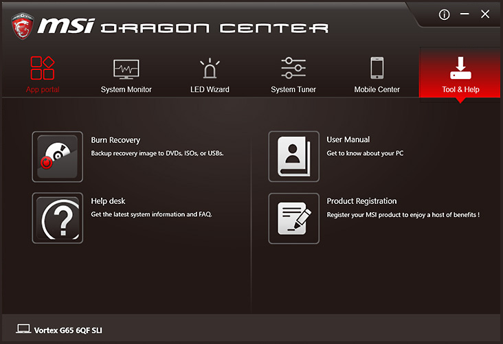 can msi dragon center burn and recovery work on ssd